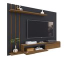 Ver imagem 4 de Painel Para TV 42 43 48 50 55 60 Polegadas Prateleira Classic Sala Estar Preto /Nature 
