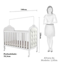Ver imagem 2 de Kit Peroba Berço Elô Branco + Capitonê Corino Branco Incluso