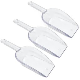 Kit 3 Colher Medidora Plástico Pás Dosadoras para Grãos Cereais Ração Cozinha Multiuso Transparente - 1