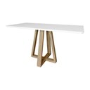 Ver imagem 2 de Mesa de Jantar Retangular Manu Base Madeira Maciça 140x77cm - Branca