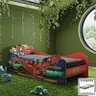Cama Quarto Dinossauro Infantil Com Colchão 188x88 cm Vermelho - 2