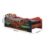 Cama Quarto Dinossauro Infantil Com Colchão 188x88 cm Vermelho - 5