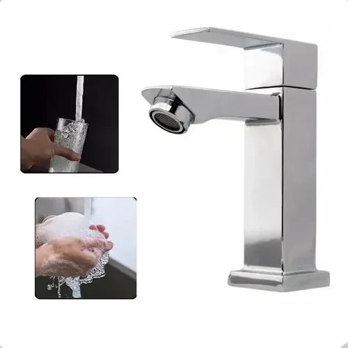 Torneira Gourmet para Banheiro Quadrada Metal Sn23 Snel Metais Cor: Cromado - 5