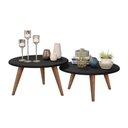 Ver imagem 2 de Mesa de Centro Th Shop Redonda MDF 52cm Preto Fosco Conjunto 2 Mesas JM3