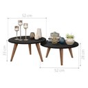 Ver imagem 3 de Mesa de Centro Th Shop Redonda MDF 52cm Preto Fosco Conjunto 2 Mesas JM3