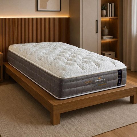 Colchão de Solteiro Molas Ensacadas (88x188x32) Smooth King Koil CR457A Cinza