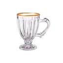 Ver imagem 2 de Jogo de 6 Xícaras em Cristal com Borda Dourado para Chá e Café 190ml
