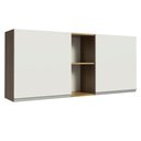 Ver imagem 1 de Armário Aéreo 150 Cm 2 Portas E 2 Nichos Rustic/branco