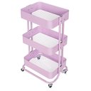Ver imagem 3 de Carrinho Organizador Multiuso Anm6077 Anima Office 3 Cestos Fixos em Aço Lavanda