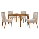 Ver imagem 2 de Mesa de Jantar Liz 120cm Mdf Canto Copo e com 4 Cadeiras Safira