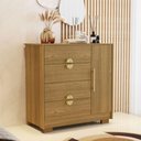 Ver imagem 4 de Conjunto de Guarda Roupa e Cômoda Casal Sigma Nature 6 Portas de Bater 4 Gavetas Nature-Alasca Vila