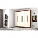 Ver imagem 4 de Guarda Roupa Casal Vale Verona 6 Portas de Bater 2 Gavetas MDP Imbuia Champanhe Vila Rica