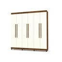 Ver imagem 5 de Guarda Roupa Casal Vale Verona 6 Portas de Bater 2 Gavetas MDP Imbuia Champanhe Vila Rica