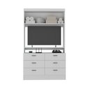 Ver imagem 4 de Estante Para TV E Home Theater Até 42 Polegadas 1 Porta 6 Gavetas Viena Yescasa Branco