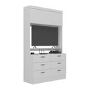 Ver imagem 5 de Estante Para TV E Home Theater Até 42 Polegadas 1 Porta 6 Gavetas Viena Yescasa Branco