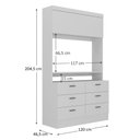 Ver imagem 3 de Estante Para TV E Home Theater Até 42 Polegadas 1 Porta 6 Gavetas Viena Yescasa Branco