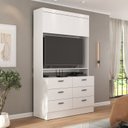 Ver imagem 6 de Estante Para TV E Home Theater Até 42 Polegadas 1 Porta 6 Gavetas Viena Yescasa Branco