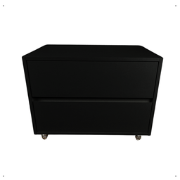 Gabinete Organizador 2 Gavetas para Banheiro Decorativo com Rodinhas em Gel 60x40x30cm Preto - 1