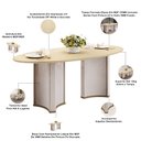 Ver imagem 4 de Mesa de Jantar 8 Lugares Orgânica Elipse Tampo com Vidro 218cm Monet D05 Off White Dourado - Lyam de