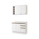 Ver imagem 2 de Armário de Cozinha Compacta Garrafeiro 100% Mdf 120cm Branco Celeste Kappesberg