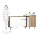 Ver imagem 5 de Cozinha de Canto Pequena 2 Peças com Aéreo Balcão Canto e Balcão para Pia Mel Luciane Móveis