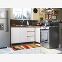 Ver imagem 1 de Cozinha de Canto Pequena 2 Peças com Aéreo Balcão Canto e Balcão para Pia Mel Luciane Móveis