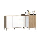 Ver imagem 3 de Cozinha de Canto Pequena 2 Peças com Aéreo Balcão Canto e Balcão para Pia Mel Luciane Móveis