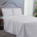Ver imagem 2 de Kit Jogo de Cama 400 Fios King 4 Peças Hotel Pousada Tecido Acetinado 40cm Altura:branco