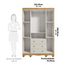 Ver imagem 3 de Guarda-Roupa Infantil 4 Portas e 3 Gavetas 100% MDF Mimo Espresso Móveis Bege/Off White/Amêndoa
