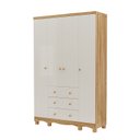 Ver imagem 2 de Guarda-Roupa Infantil 4 Portas e 3 Gavetas 100% MDF Mimo Espresso Móveis Bege/Off White/Amêndoa