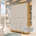 Ver imagem 7 de Guarda-Roupa Infantil 4 Portas e 3 Gavetas 100% MDF Mimo Espresso Móveis Bege/Off White/Amêndoa
