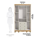 Ver imagem 3 de Guarda-Roupa Bebê 4 Portas e 3 Gavetas 100% MDF Mimo Espresso Móveis Bege/Off White/Amêndoa