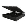 Cama Box Baú King 193 Tecido Sintético Preto Com Colchão Espuma D23 - Tampo Preto 12cm - 3
