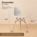 Ver imagem 5 de Conjunto Eames Eiffel Mesa + Cadeiras Conjunto para Sala e Cozinha Tampo Quadrado 70cm 4 Cadeiras