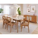 Ver imagem 2 de Mesa Jantar Retangular 1,60 Papaia com Vidro Madeira/off White