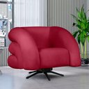 Ver imagem 1 de Poltrona Decorativa Micheli Base Giratória e Balanço Veludo Cor Vermelho