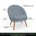 Ver imagem 3 de Poltrona para Sala Rafa Pés Palito Castanho Bouclé Azul Claro - Nexta Casa