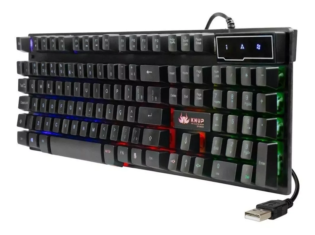 Ver imagem 1 de Teclado Gamer Led Rgb Semi Mecânico Usb Knup Kp-2043-a