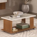 Ver imagem 2 de Mesa de Centro 100x50 Cm com Rodizios Cinamomo Off White Arly