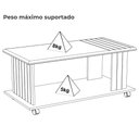 Ver imagem 3 de Mesa de Centro 100x50 Cm com Rodizios Cinamomo Off White Arly