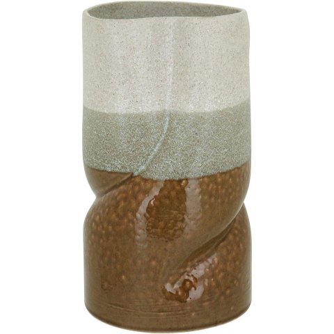 Vaso Decorativo Enfeite Casa Cerâmica 28x16x16cm Marrom