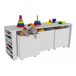 Nicho Organizador de Brinquedos com Baús Infantil com Porta Carrinhos Cauê 100% Mdf - 4