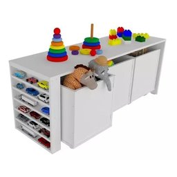 Nicho Organizador de Brinquedos com Baús Infantil com Porta Carrinhos Cauê 100% Mdf - 3