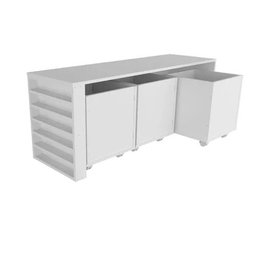Nicho Organizador de Brinquedos com Baús Infantil com Porta Carrinhos Cauê 100% Mdf - 5