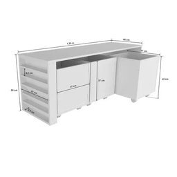 Nicho Organizador de Brinquedos com Baús Infantil com Porta Carrinhos Cauê 100% Mdf - 6