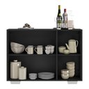 Ver imagem 3 de Aparador Buffet 3 Portas Com Pés Quadrados Veneza Multimóveis V1010 Preto/Branco Preto/Branco