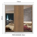 Ver imagem 4 de Guarda-roupa Casal Madesa Lyon 3 Portas de Correr com Espelhos 2 Gavetas
