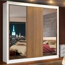 Ver imagem 1 de Guarda-roupa Casal Madesa Lyon 3 Portas de Correr com Espelhos 2 Gavetas