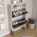 Ver imagem 3 de Sapateira Compacta Basculante 12 Sapatos Tênis Calçados Nicho:sapateira Offwhite/ripado