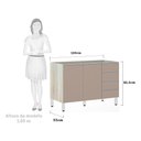 Ver imagem 3 de Balcão de Pia sem Tampo para Cozinha 120cm 2 Portas e 4 Gavetas Lis Luciane Móveis
